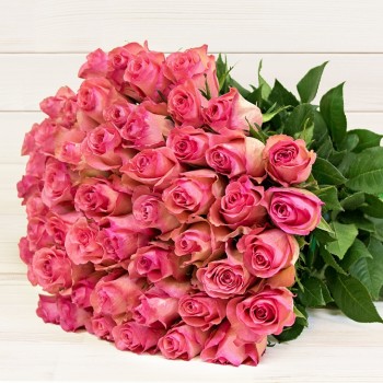 Pink roses 50 cm (select number of roses in bouquet)